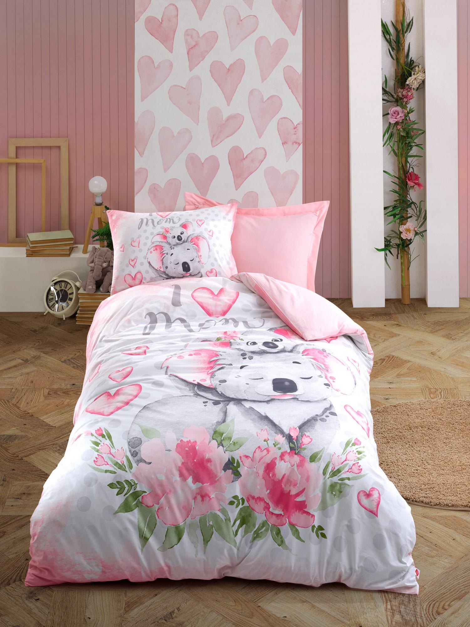 Комплект постільної білизни полуторний Koala ранфорс 160х220 см Pink (TC303375713)