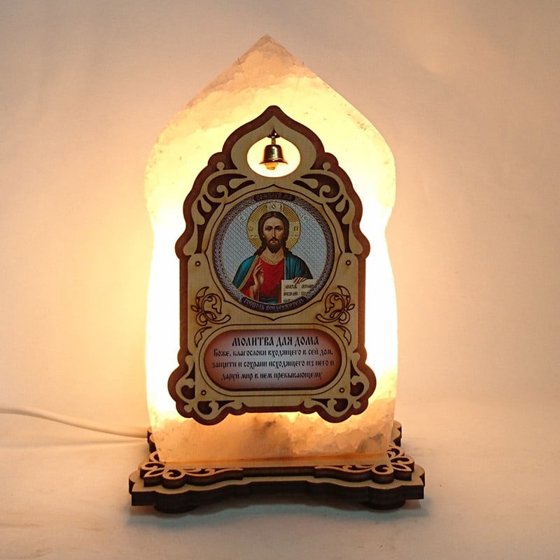 Соляна лампа Ікона маленька Спаситель жовтого підсвічування (20032) Соляна лампа Ікона маленька Спаситель жовтого підсвічування (20032)