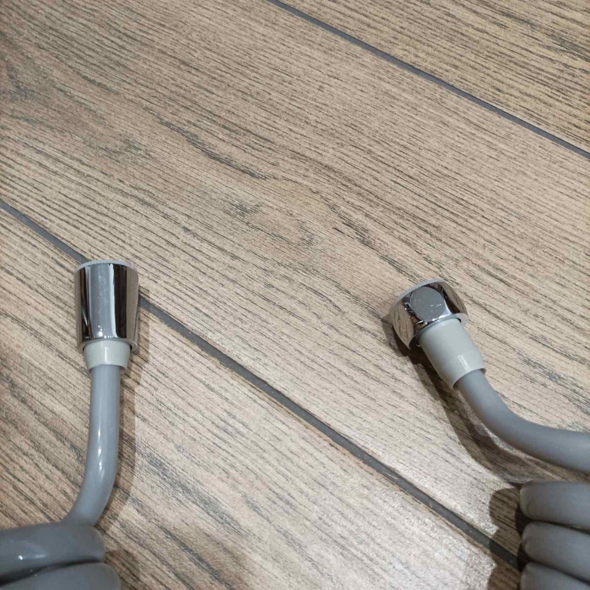 Шланг спіральний Disfact PU-CU з опресованими фітингами для гігієнічного душу 2,5 м Сірий/Хром (3285) - фото 5