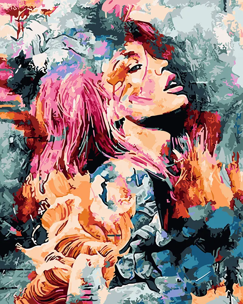 Картина за номерами Brushme Рожева квітка 40x50 см (BRM26747)