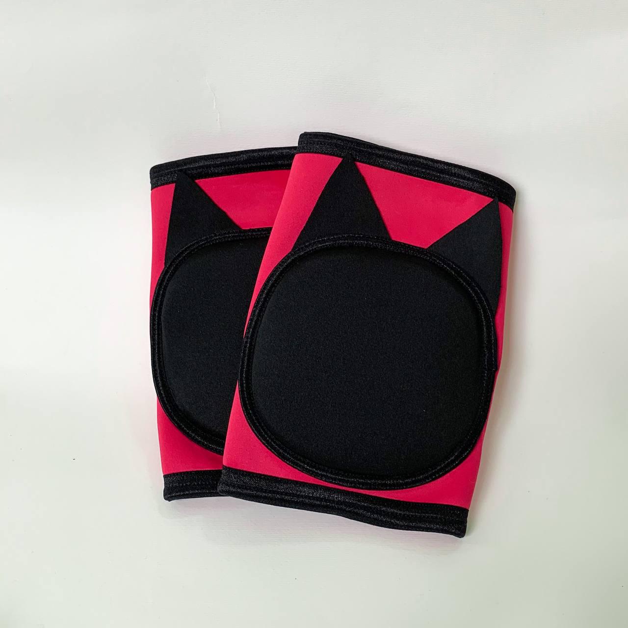 Наколенники для танцев и фитнесса Черно-малиновый