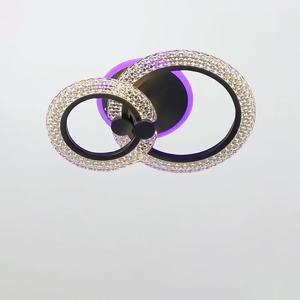 Люстра потолочная светодиодная Light House SC-19285/1/1C BK PK/BU/PL 36W/10W 370х270х130 мм Черный