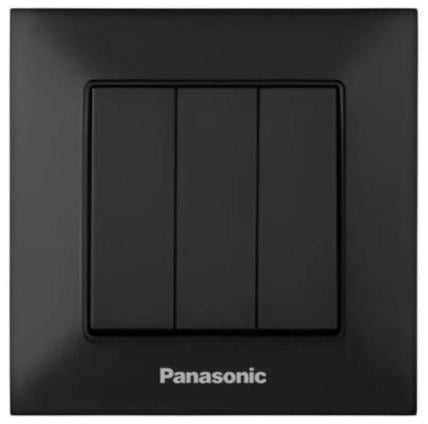 Выключатель Panasonic Arkedia Slim 3-кл Черный (19789-е)