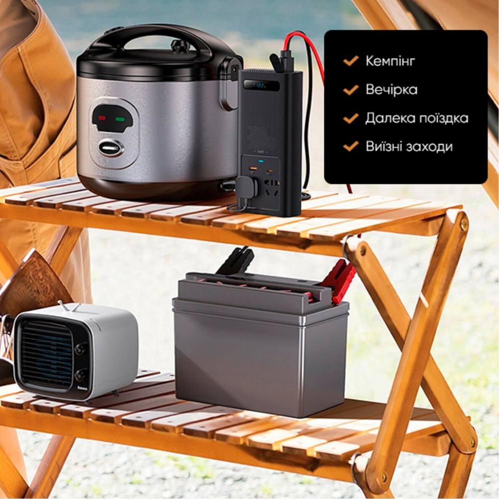 Автомобільний інвертор напруги BASEUS Inverter 2 розетки 500W 12/220V (CGNB000101) - фото 17