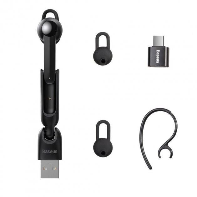 Гарнитура беспроводная Baseus Bluetooth Encok Wirelless Earphones A05 + USB док-станция чорний (NGA05-01) - фото 5