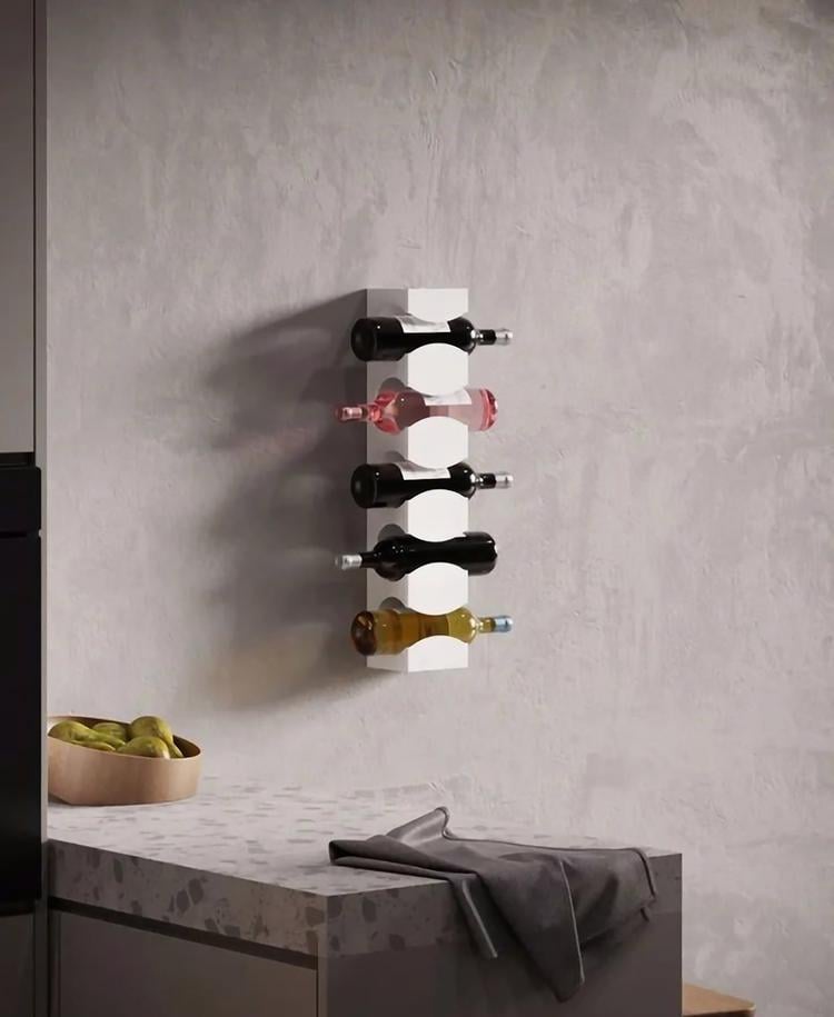 Полиця-тримач для вина NC Home на 5 пляшок Білий (110308) - фото 3 Полиця-тримач для вина NC Home на 5 пляшок Білий (110308) - фото 3