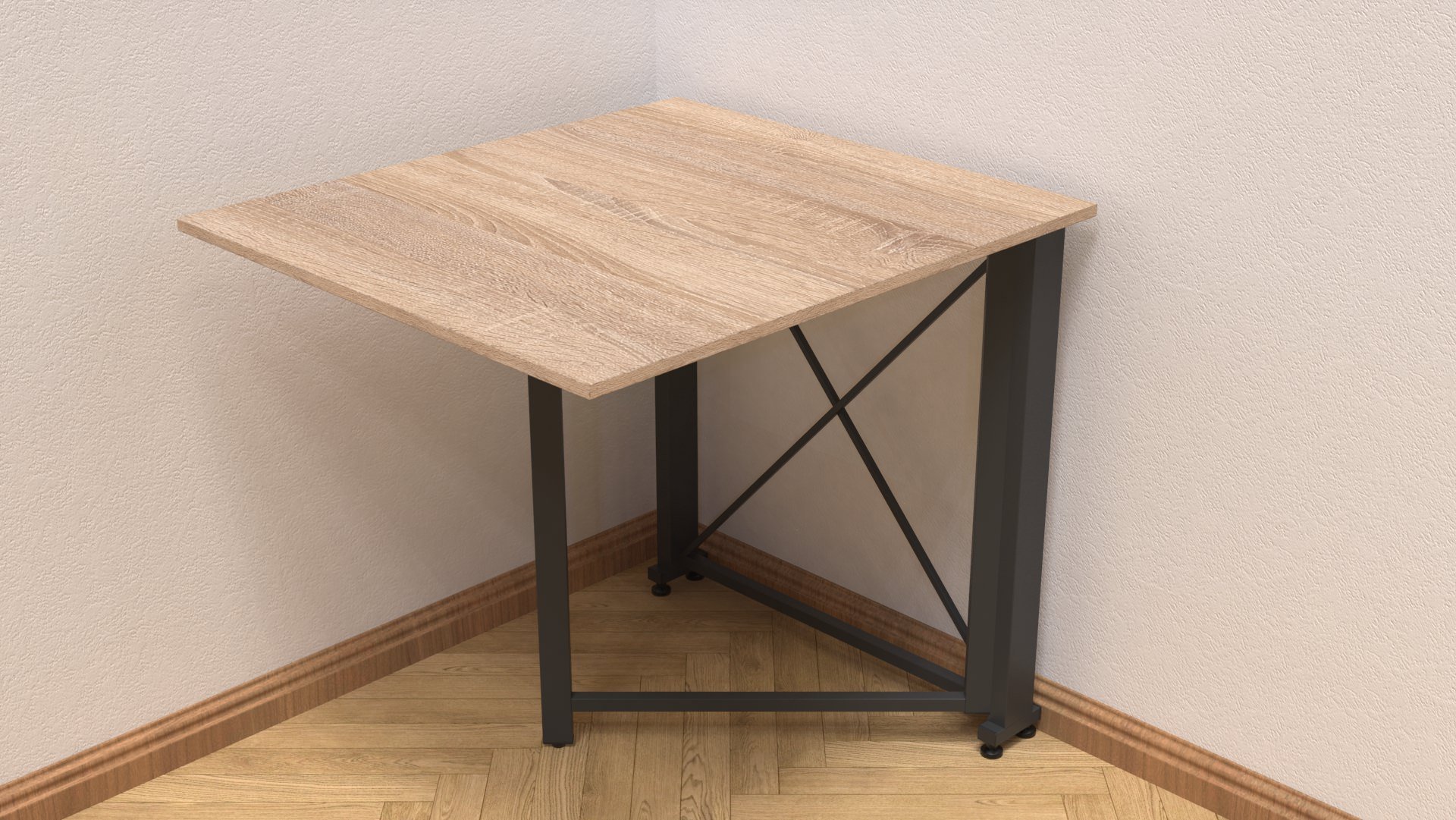 Стол-книжка трансформер Ferrum-decor Orion 1 металл/ДСП 16 мм 750x810x730 мм Черный/Дуб Сонома (ORI104)