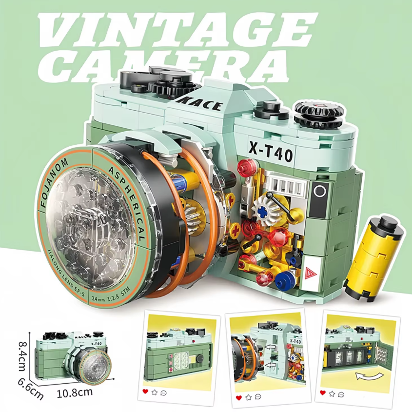 Конструктор дитячий Ретро фотоапарат для дітей та дорослих 455 деталей - фото 4