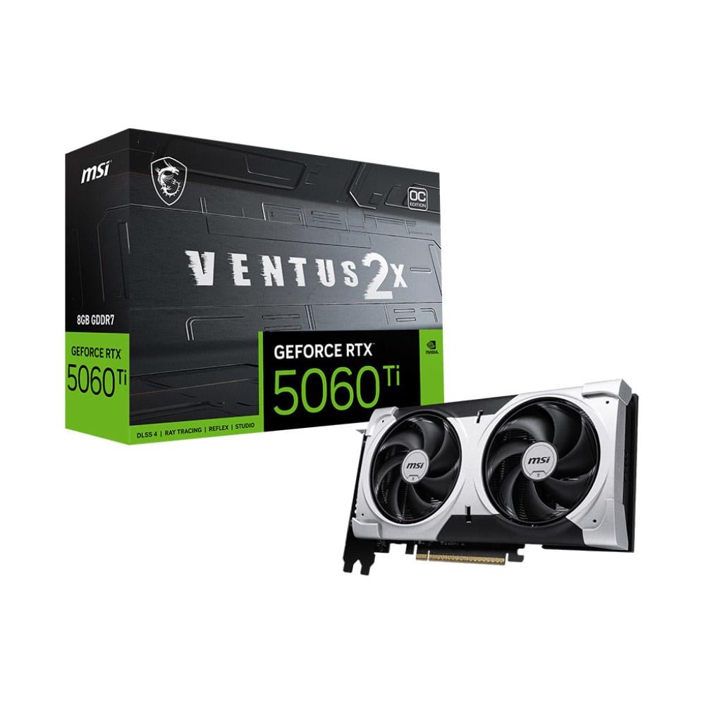 Відеокарта MSI NVIDIA GeForce RTX 5060 Ti VENTUS 2X OC PLUS 8 Гб 28000 MHz Silver - фото 5 Відеокарта MSI NVIDIA GeForce RTX 5060 Ti VENTUS 2X OC PLUS 8 Гб 28000 MHz Silver - фото 5