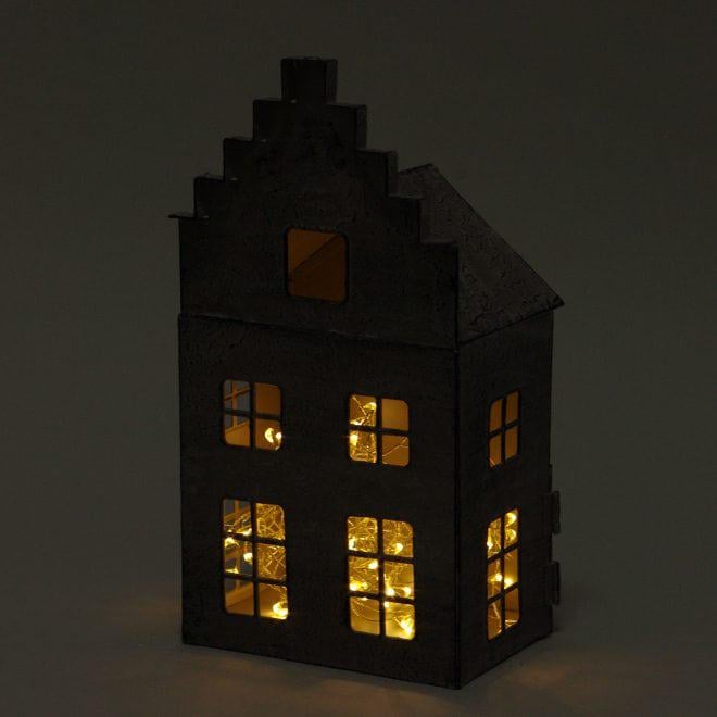 Подсвечник Flora Домик металлический 25 см Cерый (39585) - фото 2