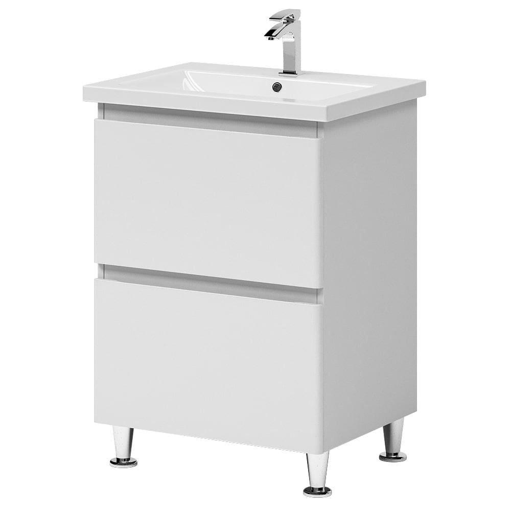 Тумба Aquarius Teffi на ножках с умывальником Комо 60 Белый (12116)