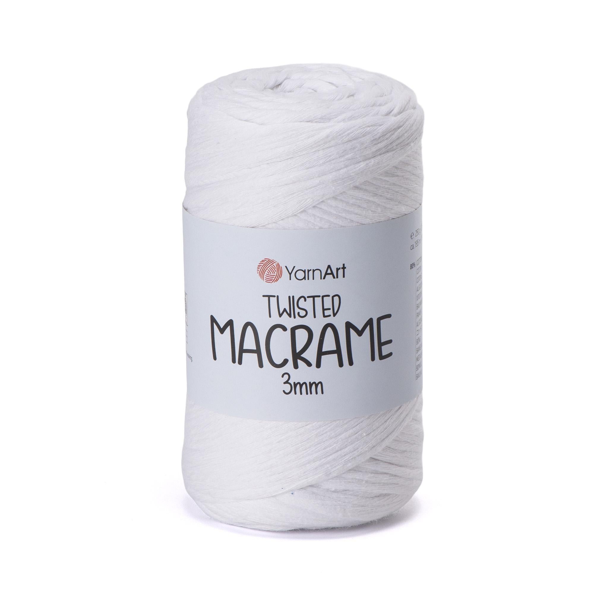 Шпагат хлопчатобумажный Twisted Macrame 3 мм 250 г Белый №751 Шпагат хлопчатобумажный Twisted Macrame 3 мм 250 г Белый №751