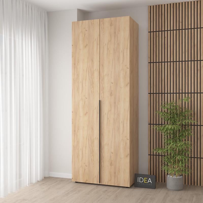 Шафа для одягу Idea Д-127 з полицями 900x2426x500 мм Дуб Крафт (32145241)