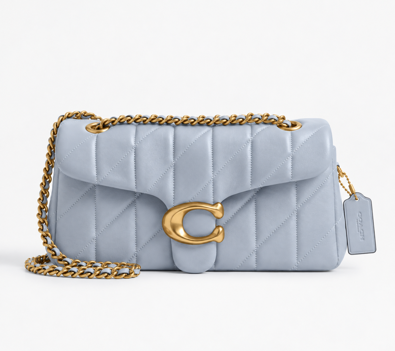 Сумка Coach Tabby Shoulder Bag 26 With Pillow Quilting Серо-голубой (cb21091)