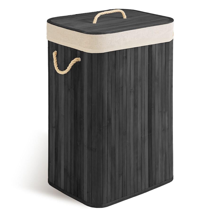 Кошик для білизни бамбуковий Massido 1 відділення знімна вкладка 72 л 61х42х32 см Чорний
