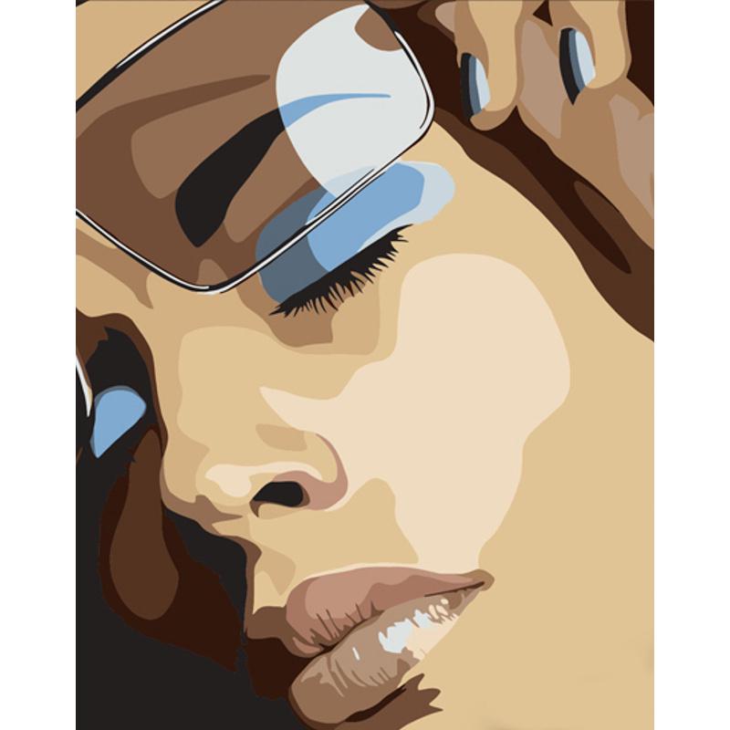 Картина по номерам Strateg Премиум Под очками 40х50 см (DY340)
