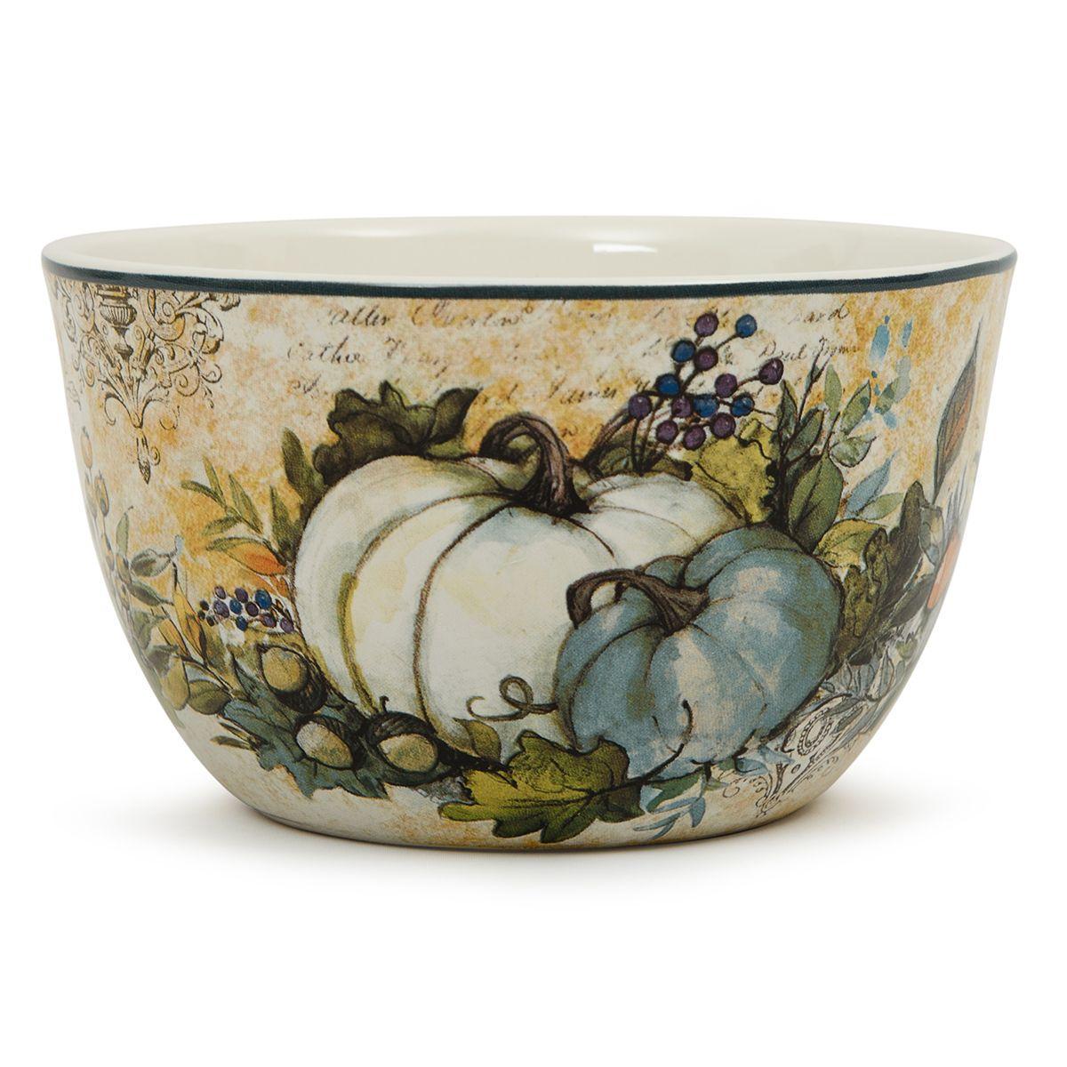 Набір піал Certified International із малюнком Гарбузів Щедрий урожай 13,3 см/4 шт. Бежевий (12528-set) - фото 3