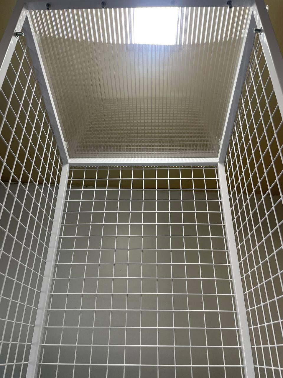 Балкон для котів з одним поверхом прямокутний підвісний 590х420х1250 см Білий (008) - фото 9