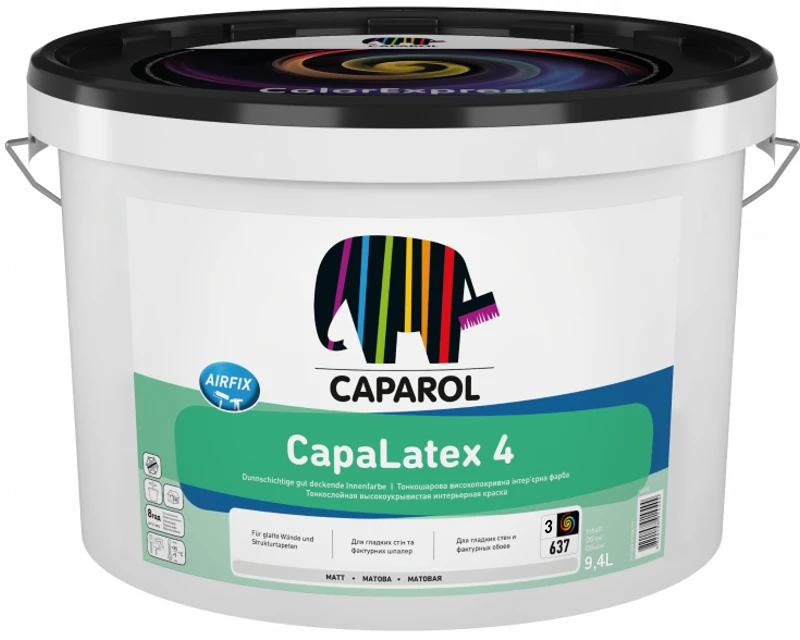 Краска интерьерная Caparol CapaLatex 4 База 3 латексная матовая 9,4 л