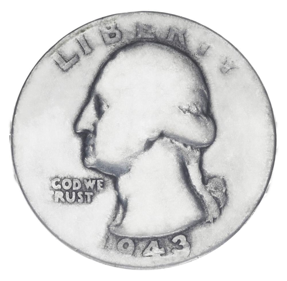 Коллекционная монета США 25 центов/квотер 1943 серебро F-VF 6,25 г (М19914)