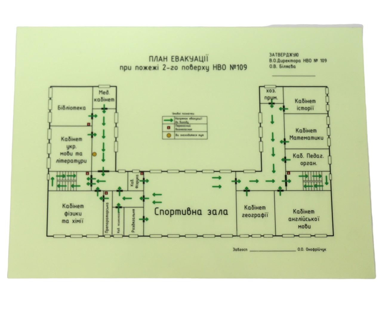 План евакуації Altey фотолюмінесцентний світиться в темряві А4 - фото 4