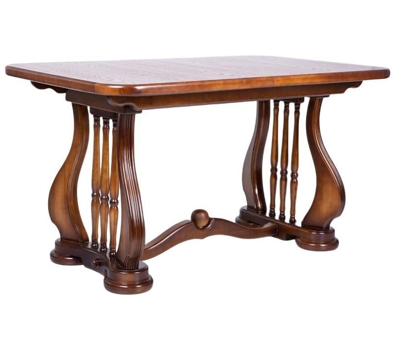 Стіл кухонний розкладний Мікс Меблі Арфа 85x140 ( 50) см натуральне дерево/МДФ Горіх