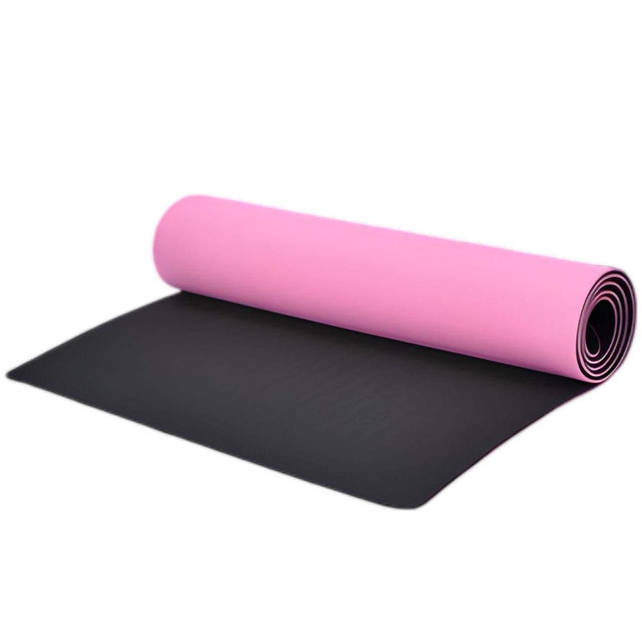 Йогамат MS 0613-24 TPE двухцветный антискользящий 183x61x0,6 см Розовый с черным (26138643)