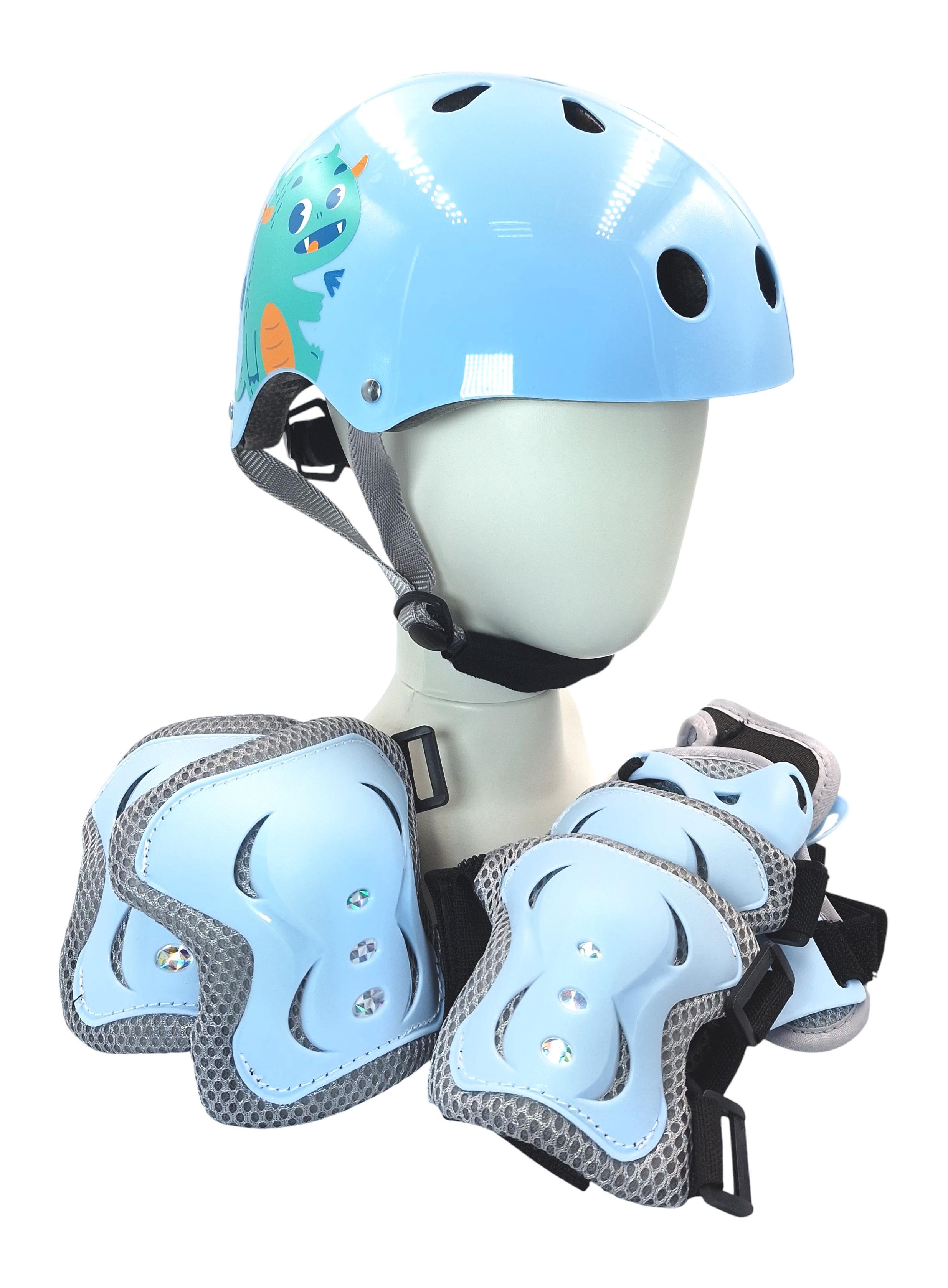 Комплект детский шлем и защита Yongkang GB24429-2009 Монстр S Голубой (G0001962)