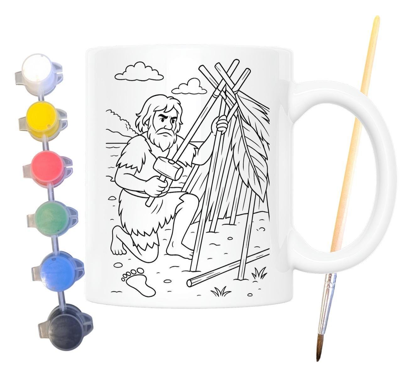 Набір для творчості кружка розмальовка Робінзон Крузо за мотивами книги Данієля Дефо 330 мл Білий (КР0198)