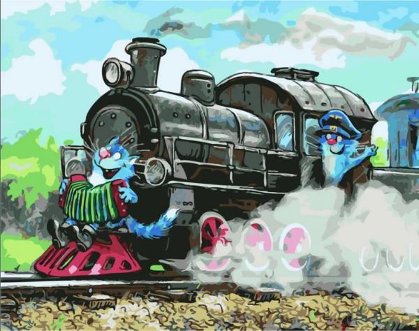 Картина по номерам Strateg Животные Навстречу приключениям в термопакете 40х50 см (SY6354-mt)