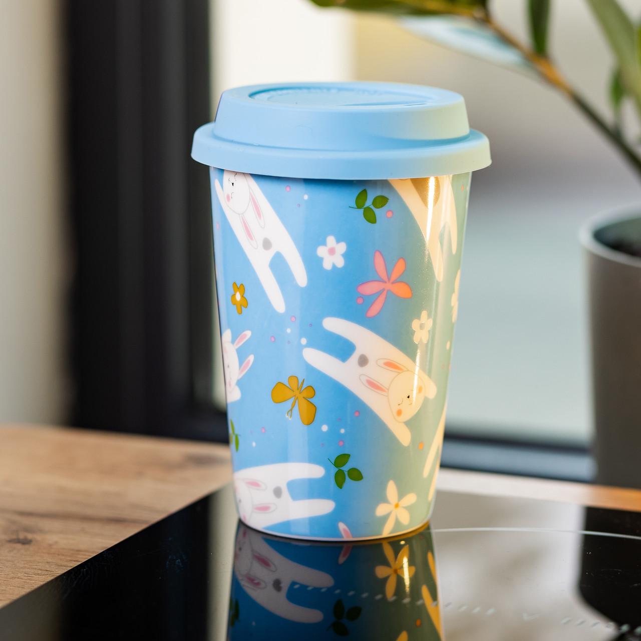 Стакан керамический с силиконовой крышкой 420 мл Голубой (RX-N240546BL) - фото 2 Стакан керамический с силиконовой крышкой 420 мл Голубой (RX-N240546BL) - фото 2