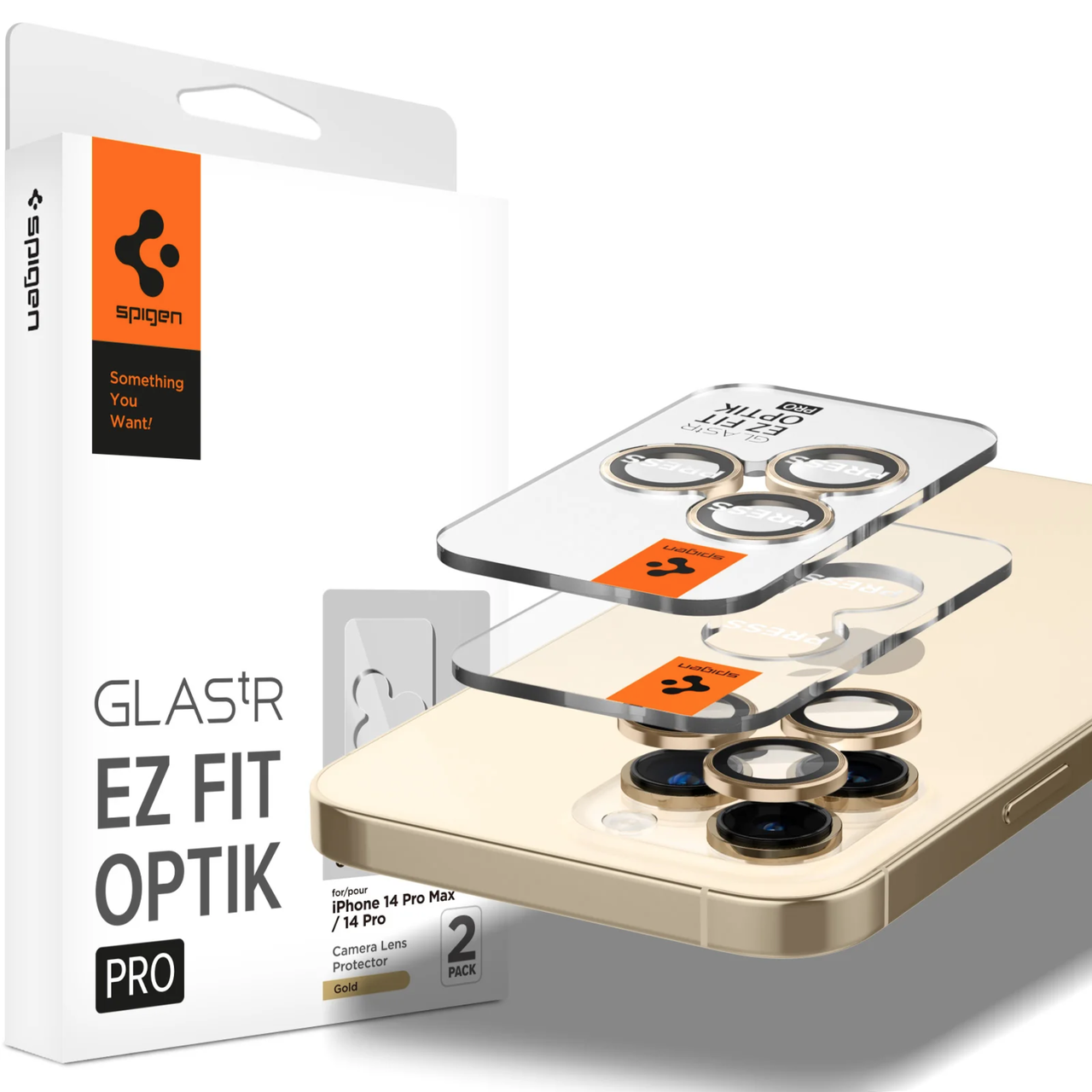 Захисне скло для камери Spigen Optic Pro Glass for Camera iPhone 14 Pro/14 Pro Max Gold (AGL05598)