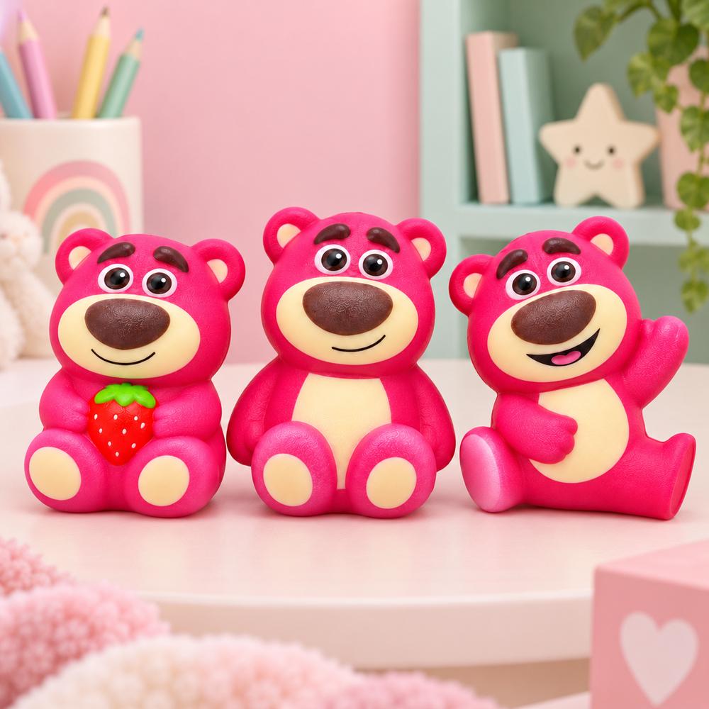 Игрушка антистресс сквиш Мишка силиконовая 9,5x7,2 см набор 3 шт. (52-BT-5800-28)