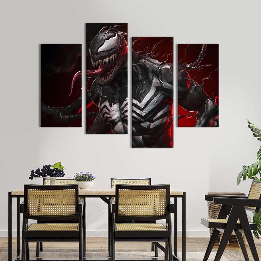 Картина модульная из 4 частей Venom Marvel Comics L 129x90 см (757-42)