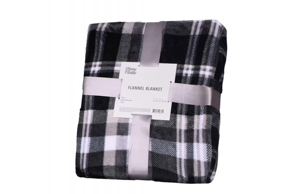 Плед Ardesto Flannel Клітинка 160х200 см поліестер ART0101PB Сірий (DR014084)