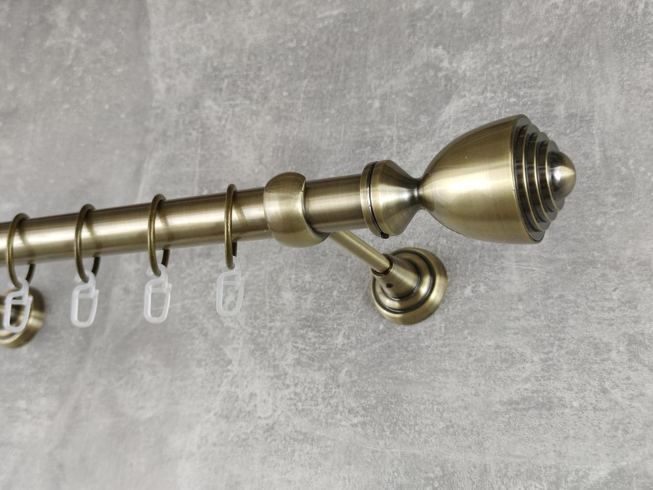 Карниз MStyle металлический для штор однорядный Палацыо 25 мм гладкий 300 см Антик (5012293)