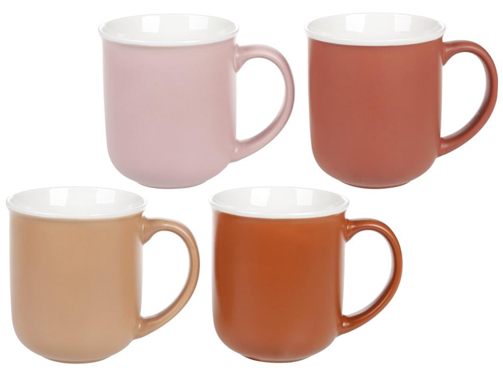 Чашка 4 дизайна 380 мл набор 4 шт. Матовый терракотовый (BDI-432-007)