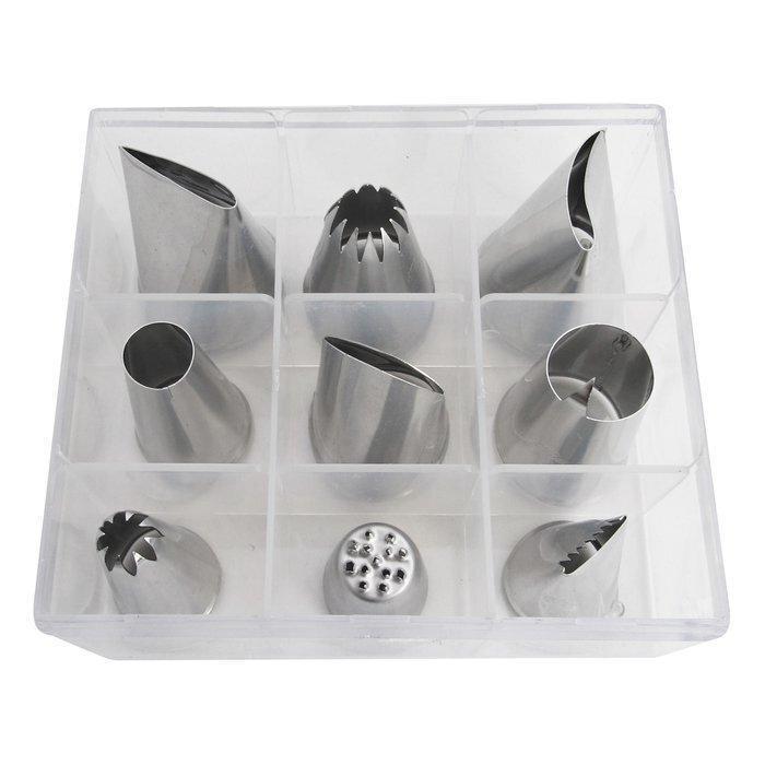 Насадки Empire 0001 нержавеющие для кондитерских мешков 9 шт. (014852)