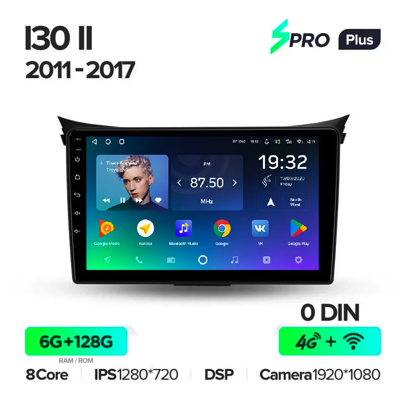 Автомагнитола штатная Teyes для Hyundai i30 II  2011-2017 Android SPRO-PLUS 6+128G Wi-Fi/4G вариант F1 (1682502292) - фото 2