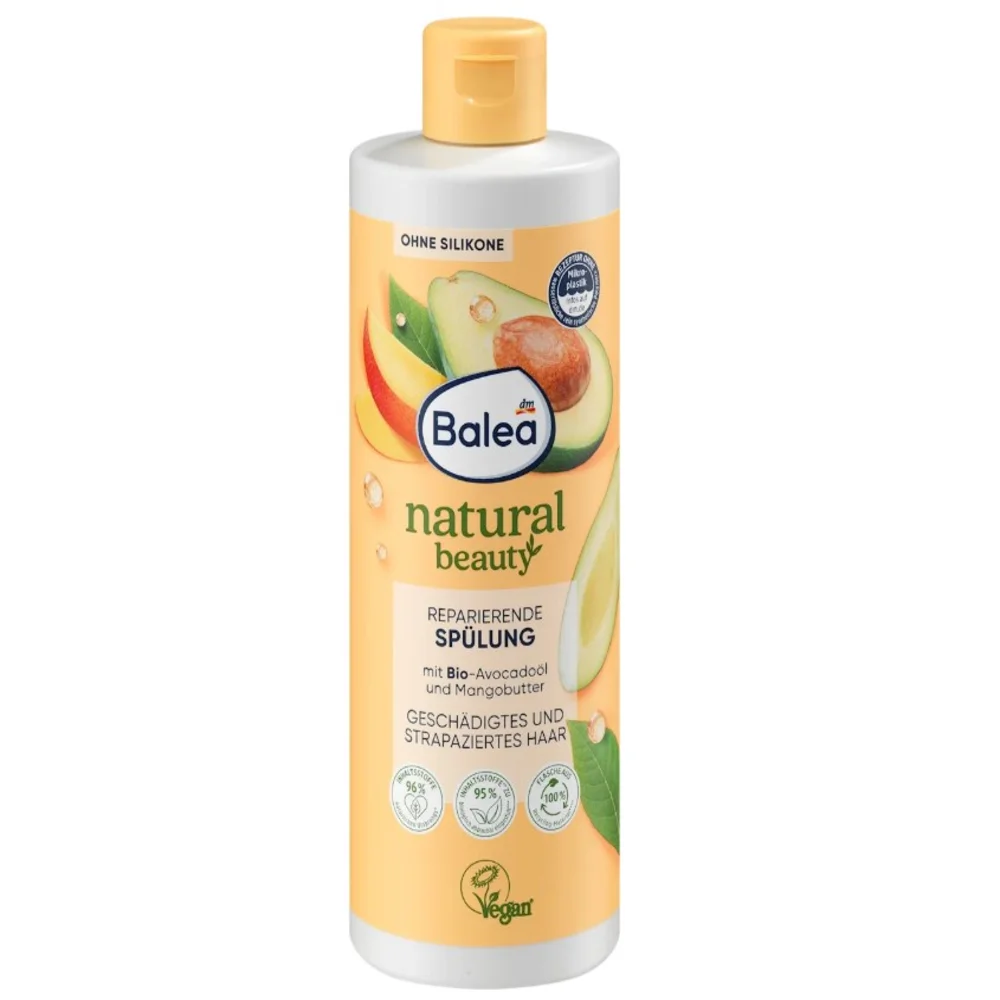 Кондиционер для волос Balea Natural Beauty Repairing с органическим маслом авокадо и манго 350 мл