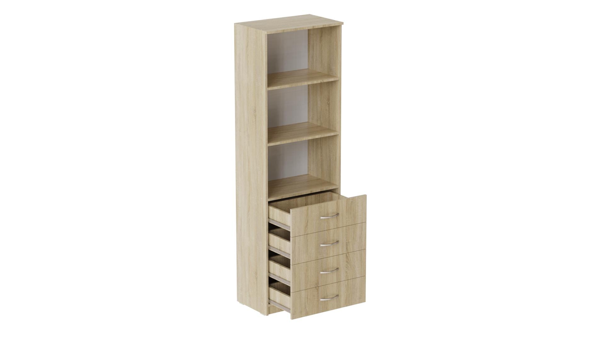 Шкаф Ferrum-decor Анжело на 3 полки с 4 ящиками ДСП 16 мм 1900x600x380 мм Дуб Сонома (FRD-104986)