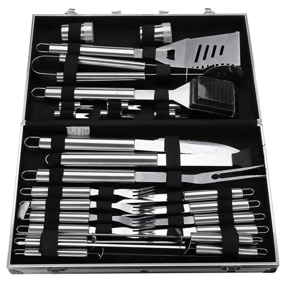 Набор для гриля HOME MART барбекю и пикника в металлическом кейсе 26 пр. (HMART015-E)