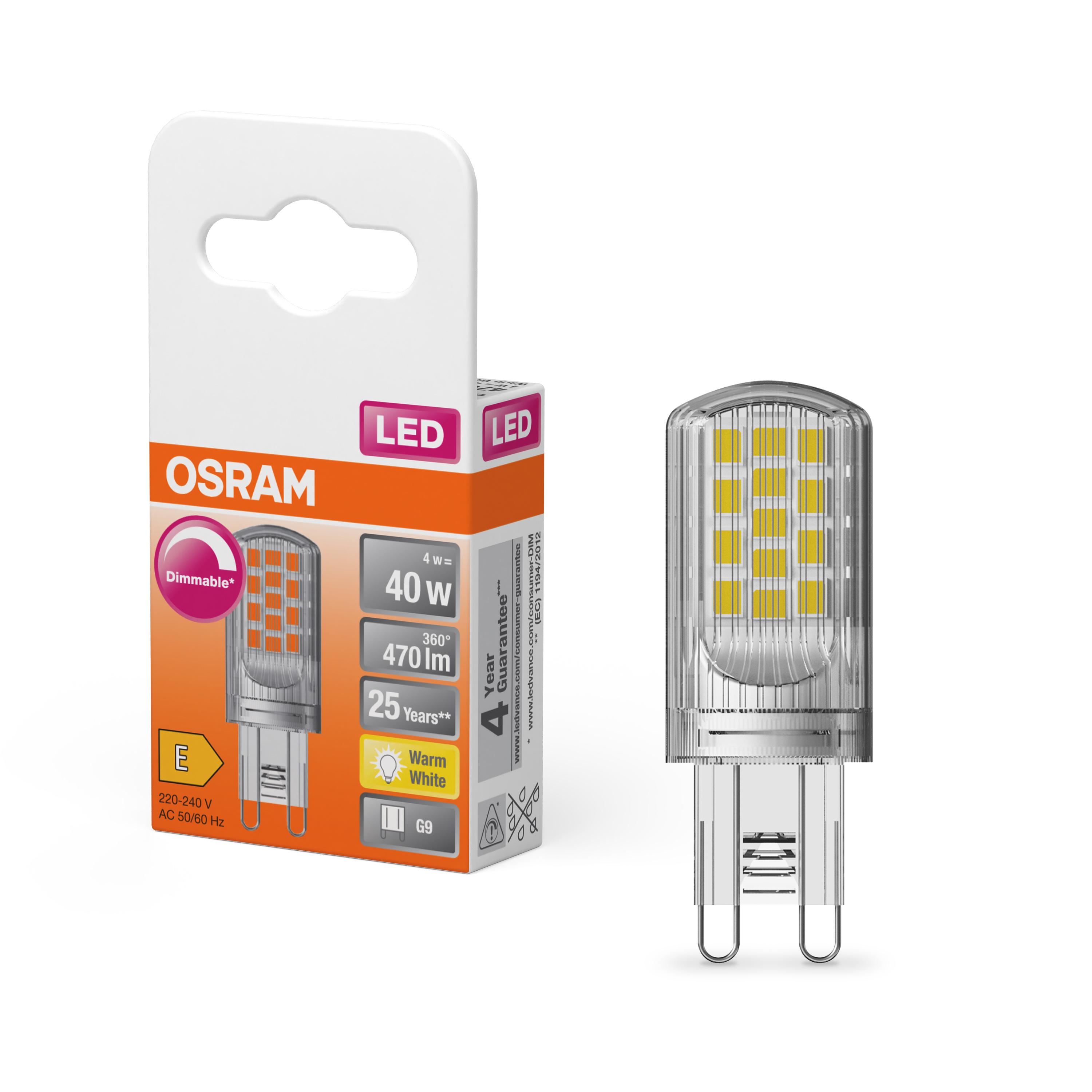 Лампа світлодіодна Osram димована 4W 220-240V 470lm 2700K 300°С G9 dim (4058075432246) - фото 5