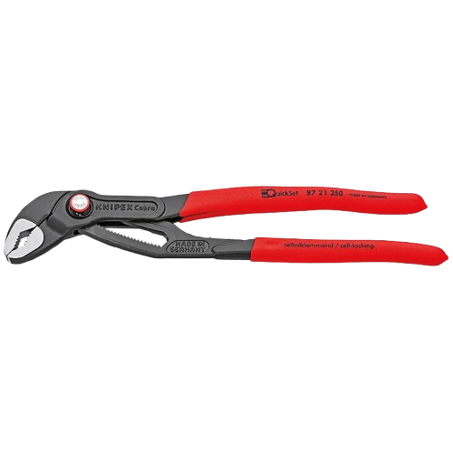 Клещи сантехнические KNIPEX Cobra 87 21 250 с автоспуском раскрытие губок до 50 мм QuickSet Красный (33087590)