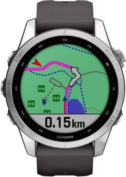 Смарт-годинник Garmin Fenix 7S Silver with Graphite Band (010-02539-00/01)