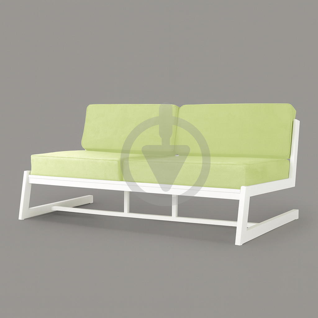 Диван металевий AVVS tech Атлас лофт велюр 126 см Салатовий/Білий (30222929)