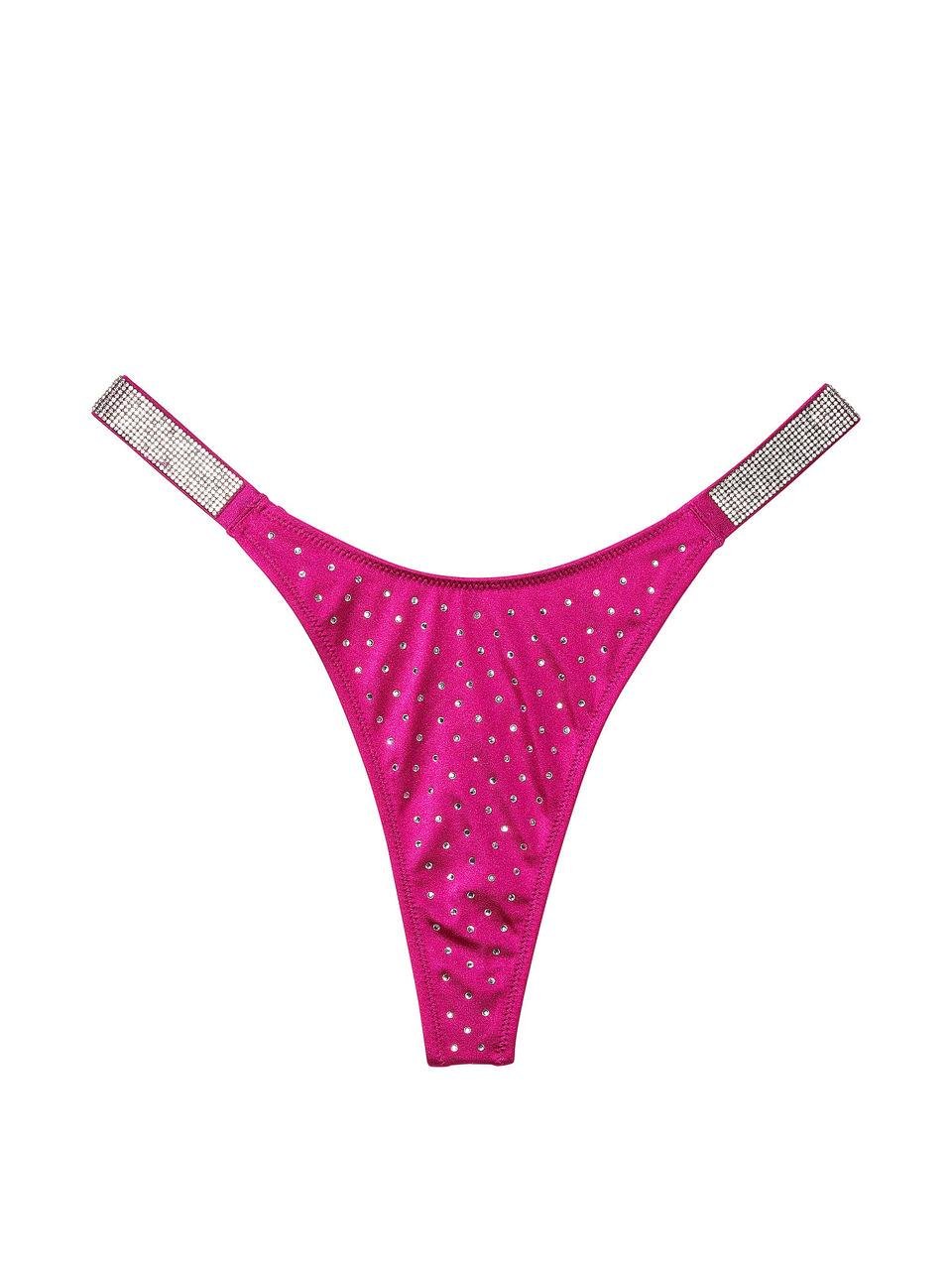 Купальник жіночій Victoria's Secret Bikini Top Shine Strap Bombshell Push-Up Thong 70B/XS Berry Blush (2180913498) - фото 4