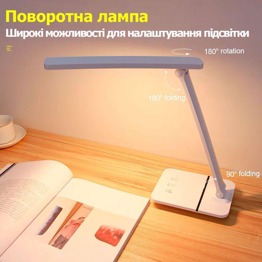 Светильник настольный со встроенной аккумуляторной батареей 3 режима свечения/настройка яркости/функция автоотключения 9W - фото 9