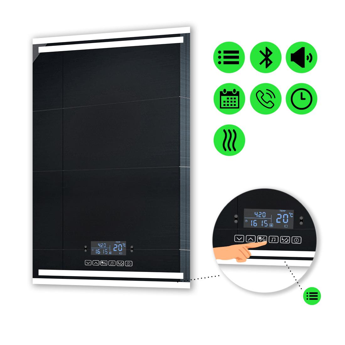 Зеркало с LED подсветкой Mirta с Smart-блоком и подогревом 80x70 см (Mirta73)