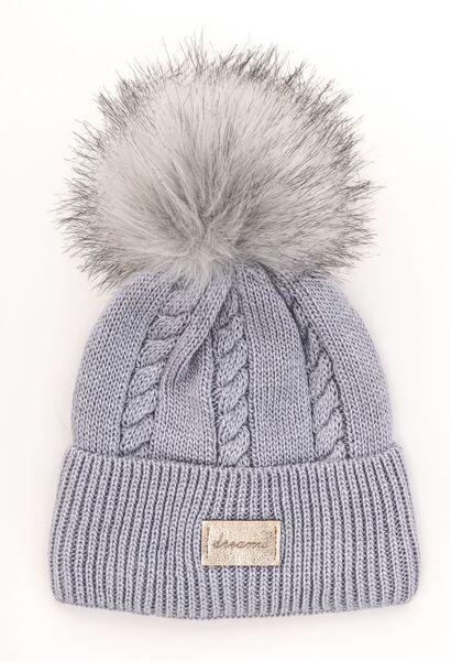 Шапка детская для девочек Дримс D823 флис 46-50 см Серый